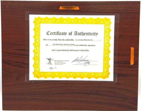 1994 Notre Dame Auto Joe Montana QB #3 (9)