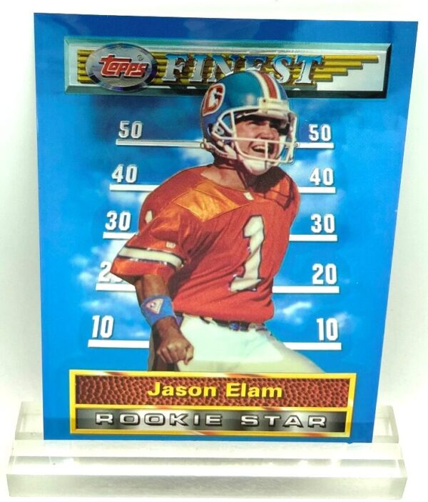 Vintage 1994 Topps Finest NFL Jason Elam Card #45 "ROOKIE STAR" (Denver Broncos-1993 Finest Moments-Vintage 4 1/4" X 6" Collectible Card Edition) Collection "Rare-Vintage" (1994) 