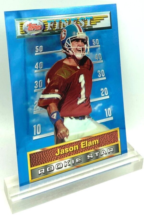 Vintage 1994 Topps Finest NFL Jason Elam Card #45 "ROOKIE STAR" (Denver Broncos-1993 Finest Moments-Vintage 4 1/4" X 6" Collectible Card Edition) Collection "Rare-Vintage" (1994) 