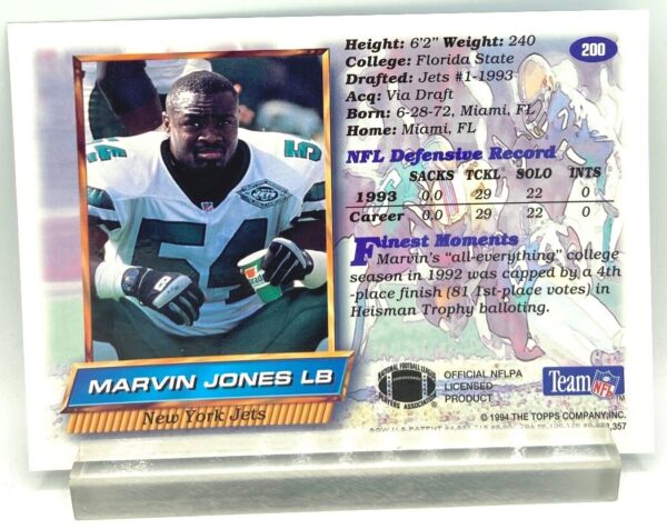 1994 Topps ROOKIE NFL Marvin Jones #200 (5) 1994 Topps ROOKIE NFL Marvin Jones #200 (5)