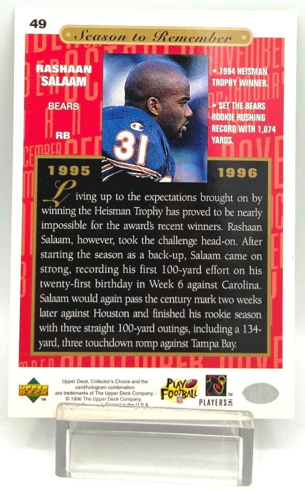 1996 UD NFL Rashaan Salaam #49 (2) 1996 UD NFL Rashaan Salaam #49 (2)