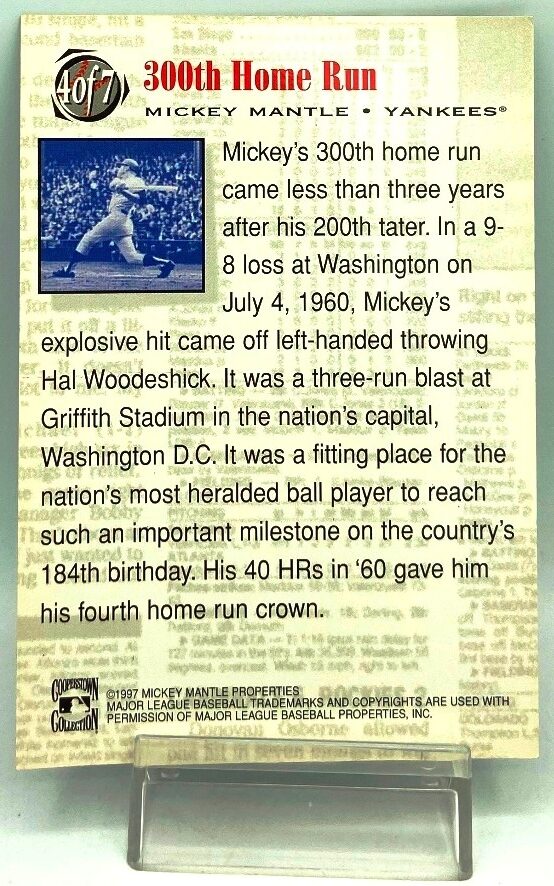 1997 Cooperstown Mickey Mantle 4 of 7 (4) 1997 Cooperstown Mickey Mantle 4 of 7 (4)