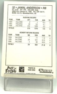 1997 Kenner SLU Card Jamal Anderson (2)