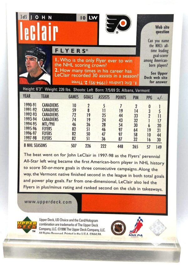 1998 UD Choice John LeClair (4) 1998 UD Choice John LeClair (4)