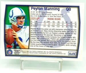 1999 Topps NFL Peyton Manning Card #8-8 (2)