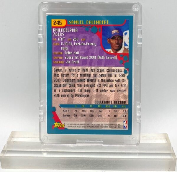 2001 Topps RC Samuel Dalembert Card #245 (2) 2001 Topps RC Samuel Dalembert Card #245 (2)