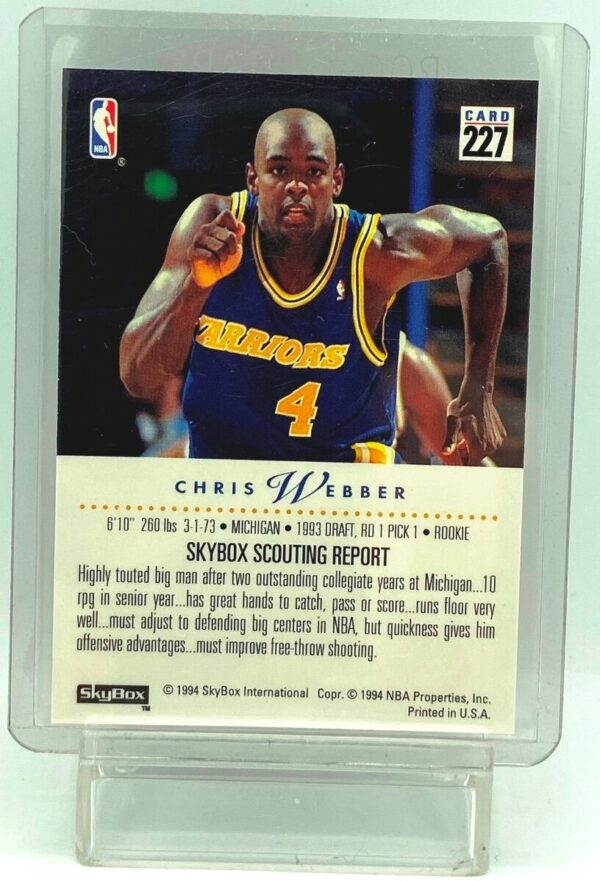 1993 Skybox Chris Webber RC #227 (2)