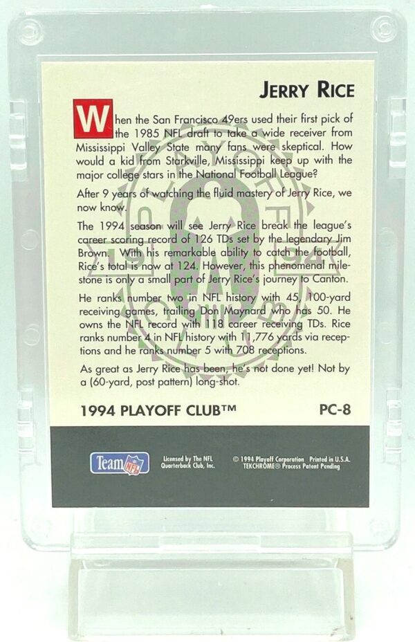 1994 Playoff Club Jerry Rice PC-8 (C) 1994 Playoff Club Jerry Rice PC-8 (C)