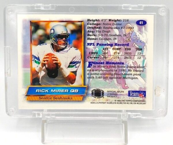 1994 Topps RStar Rick Mirer #41 (5)