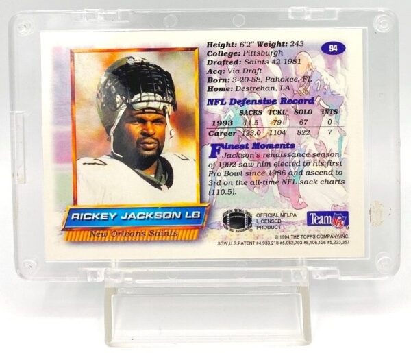 1994 Topps Rickey Jackson Card #94 (7)