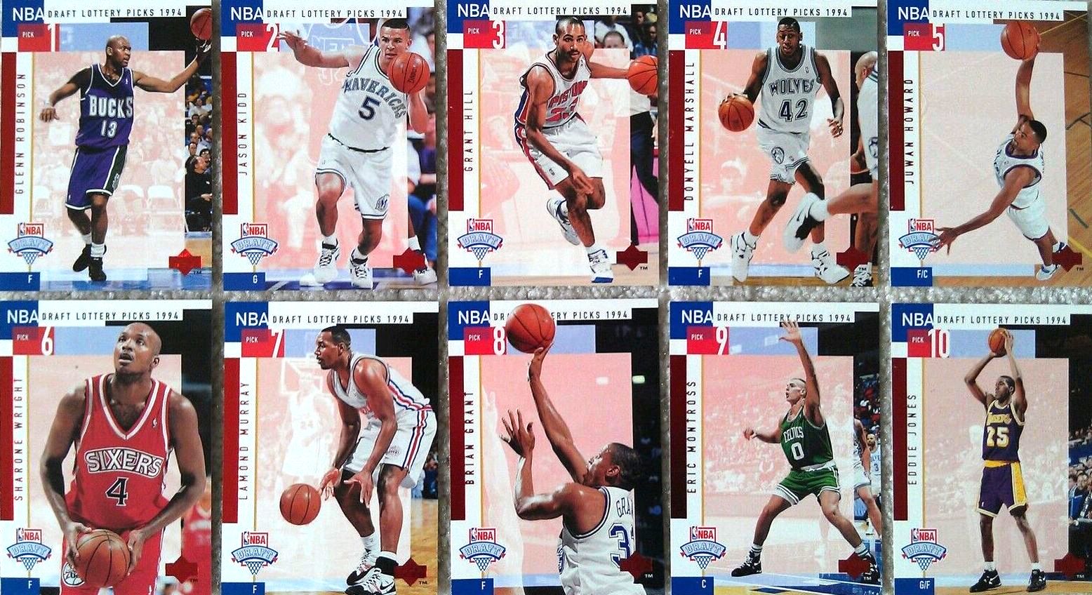 Vintage 1994 Upper Deck NBA Draft Lottery Picks 10-Card Redemption 