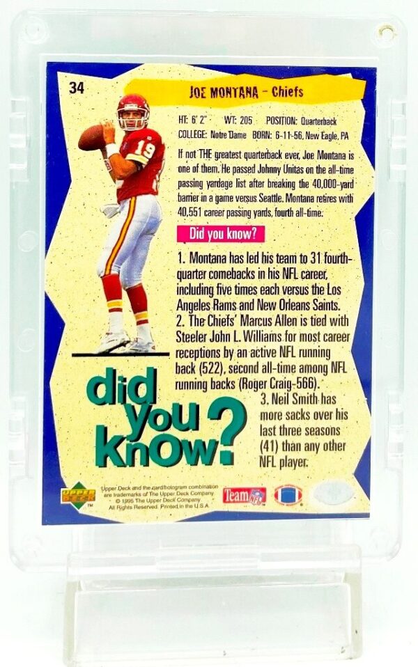 1995 CC Players Club Joe Montana #34 (2)