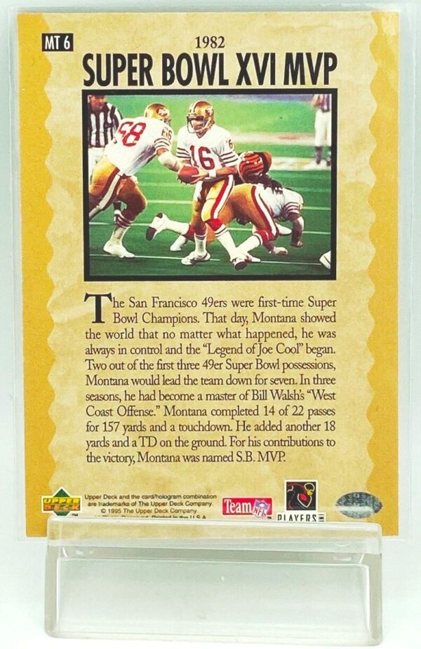 1995 Collector's Choice Joe Montana #MT6 (2)