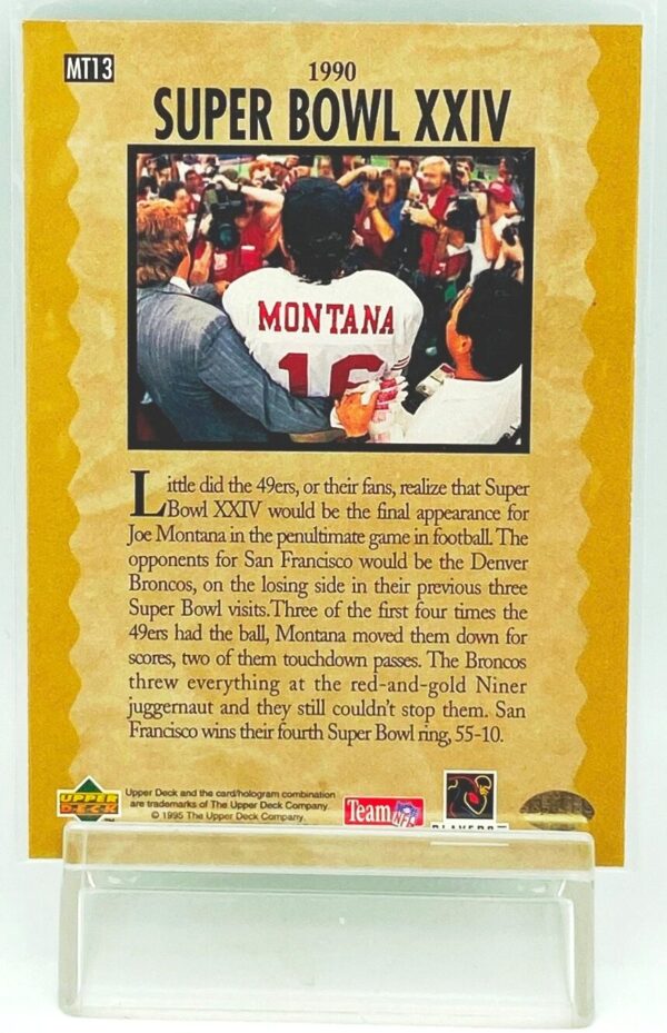 1995 Upper Deck Joe Montana #MT13 (2)
