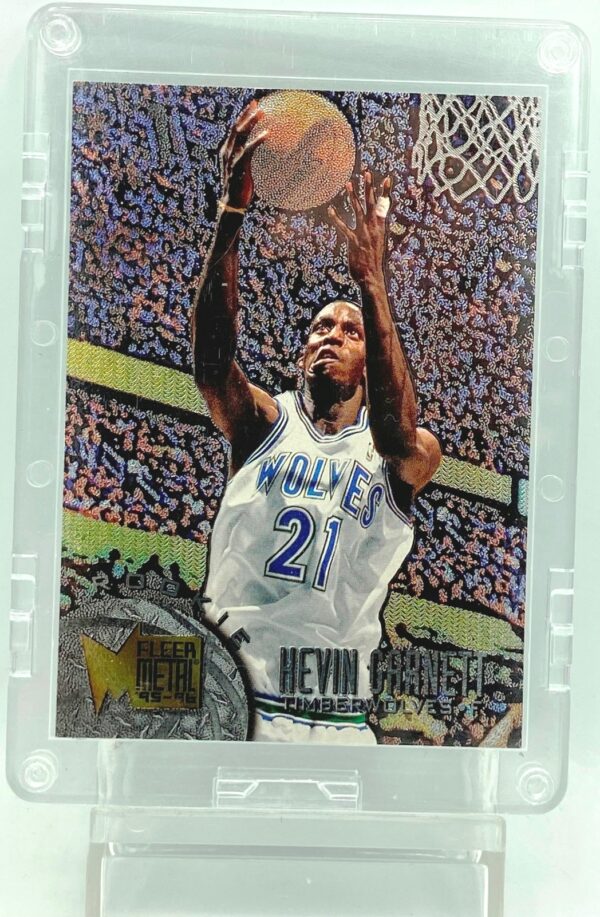 Vintage 1995 96 Fleer Metal Rookie Kevin Garnett Card 167 Timberwolves 