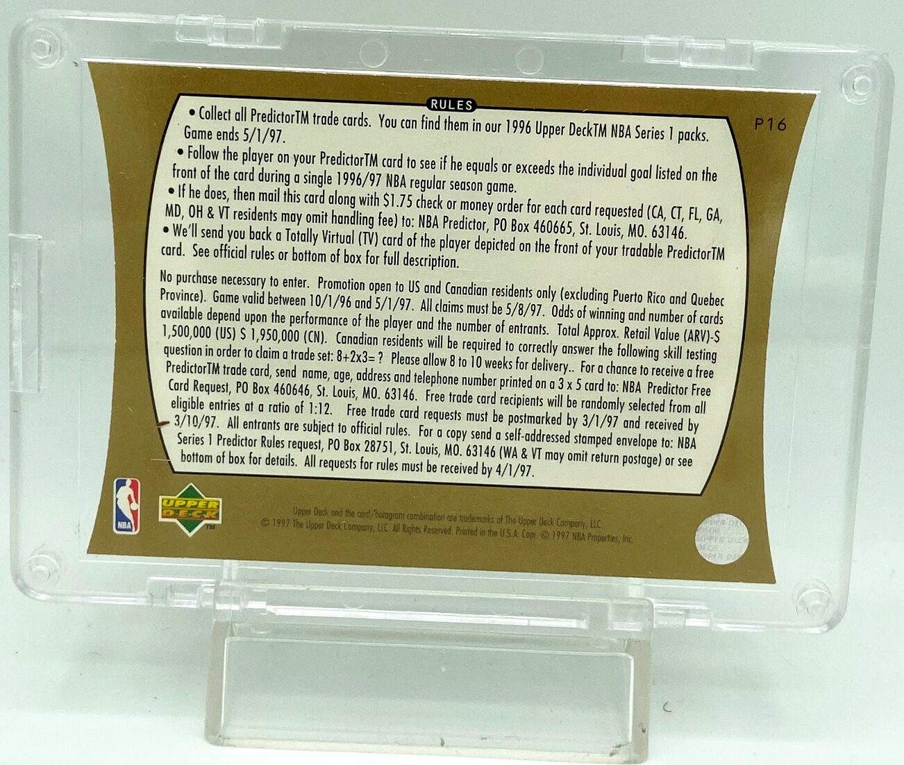 Vintage 1996 Upper Deck Gold Predictor Shawn Kemp DieCut Trade Card 