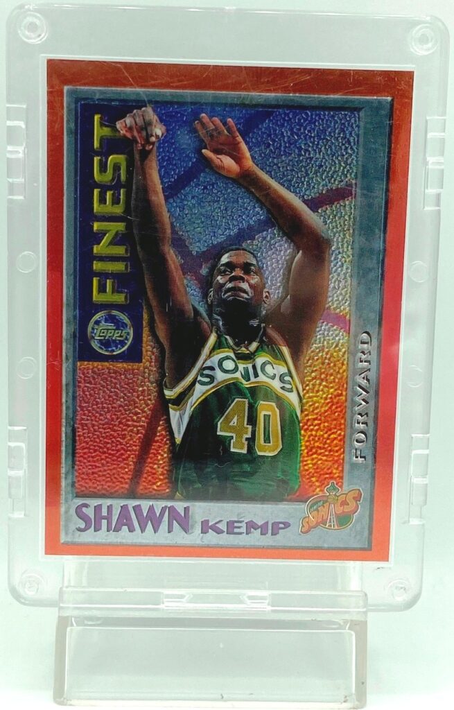 Vintage 1996 Topps Finest Chromium Shawn Kemp Insert Card M4 Seattle SuperSonics ("Packed In