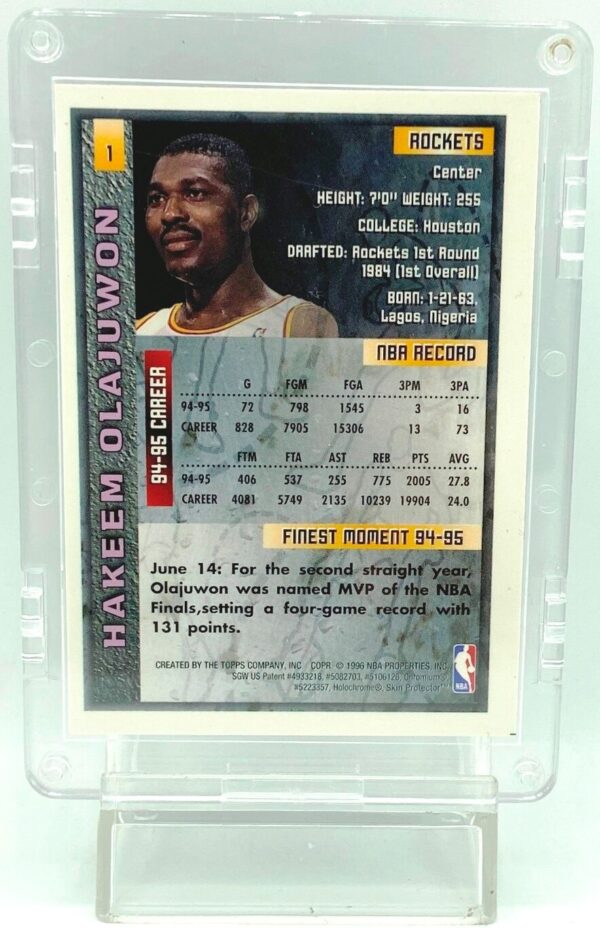1996 Topps Skin Hakeem Olajuwon #1 (2)