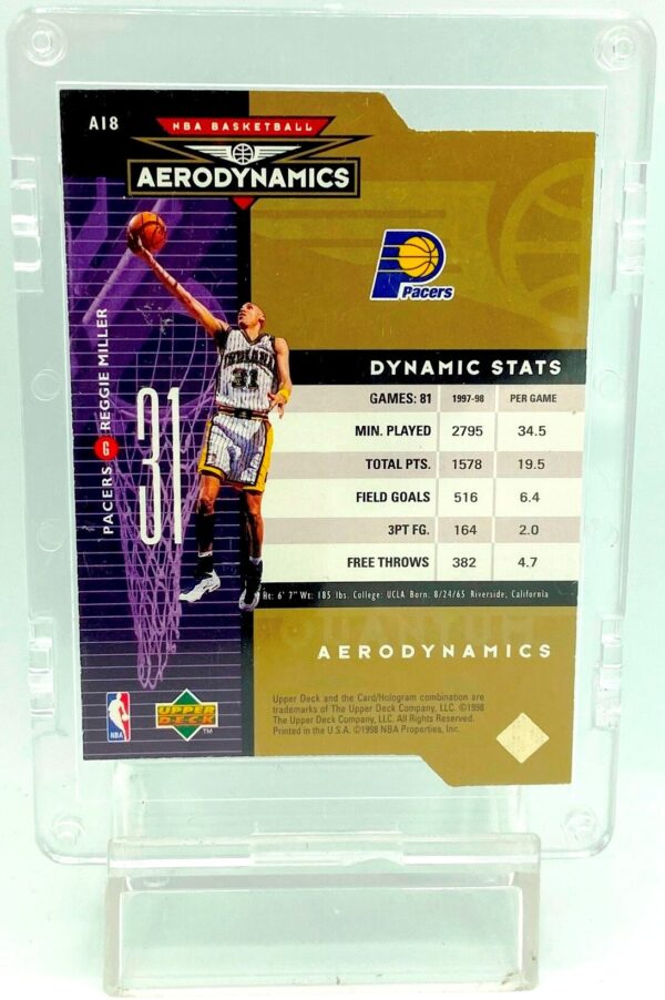 1998 UD Aerodyna Gold Reggie Miller #A18 (3)