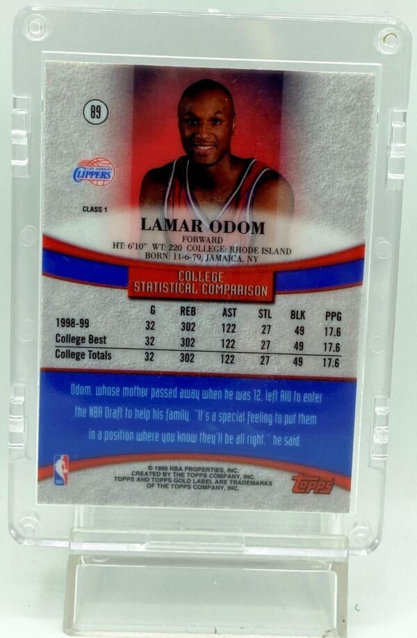 1999 Topps GL Rookie Lamar Odom #89 (2)