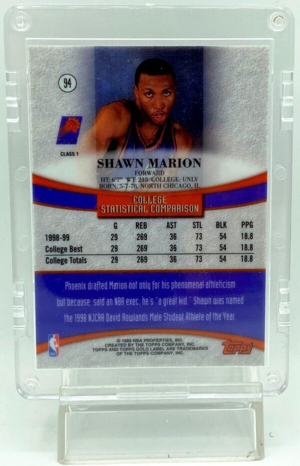1999 Topps GL Rookie Shawn Marion #94 (2)