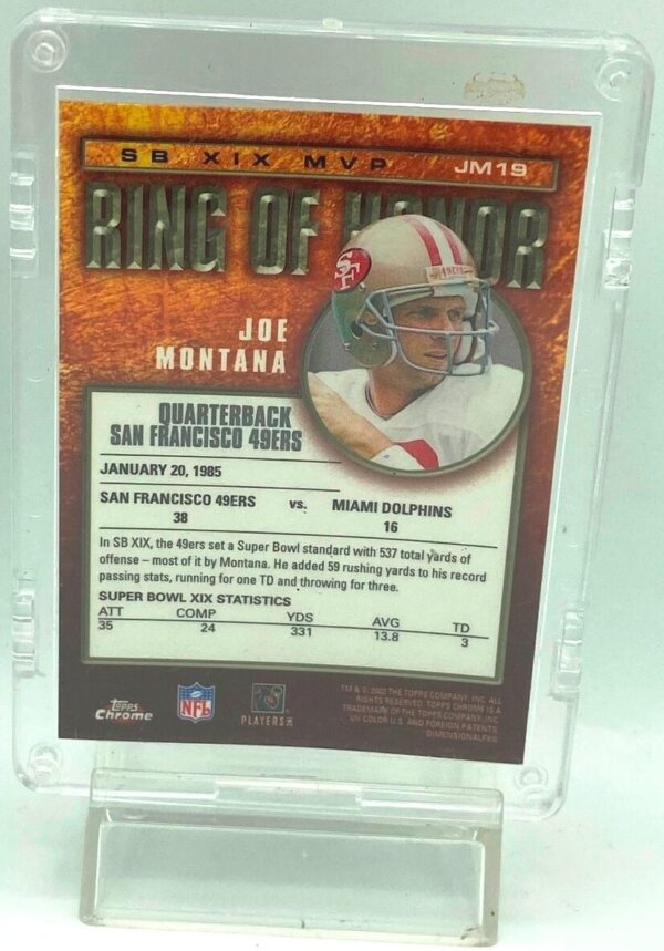 2002 Topps Ring Of Honor Joe Montana (2) 2002 Topps Ring Of Honor Joe Montana (2)