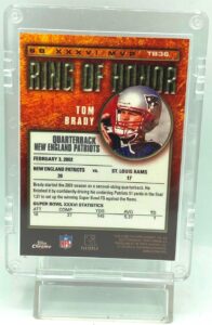 2002 Topps Ring Of Honor Tom Brady (2)