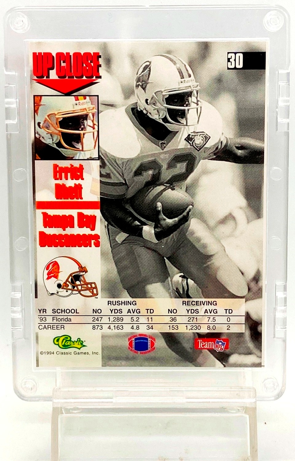Errict Rhett Nfl 1994 Classic Images Up Close NFL Errict Rhett RC#30 (