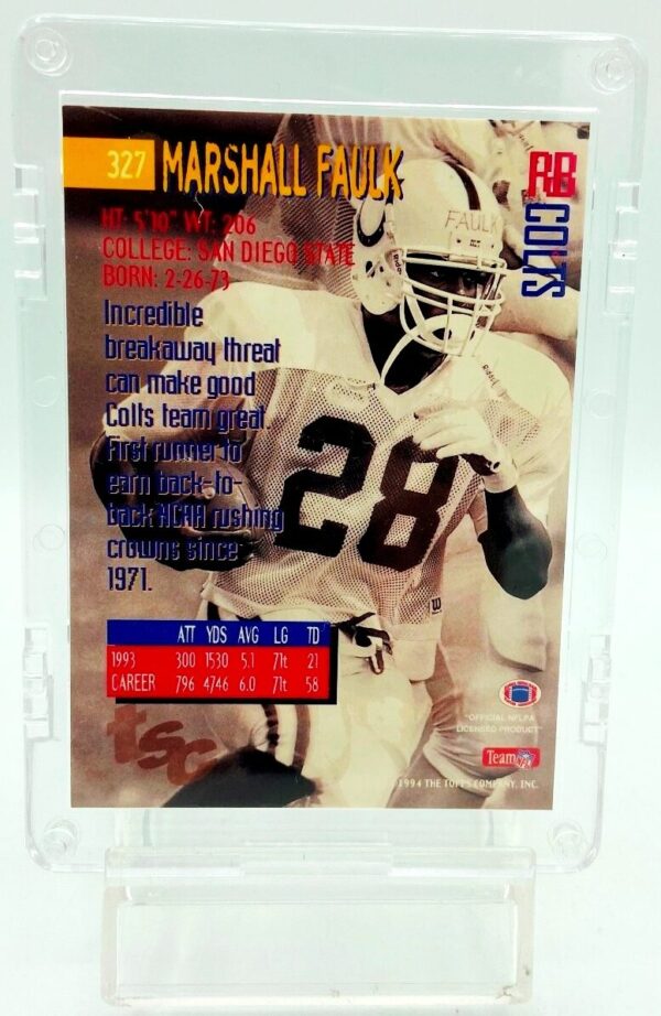 1994 Topps SC Marshall Faulk Card #327 (2)