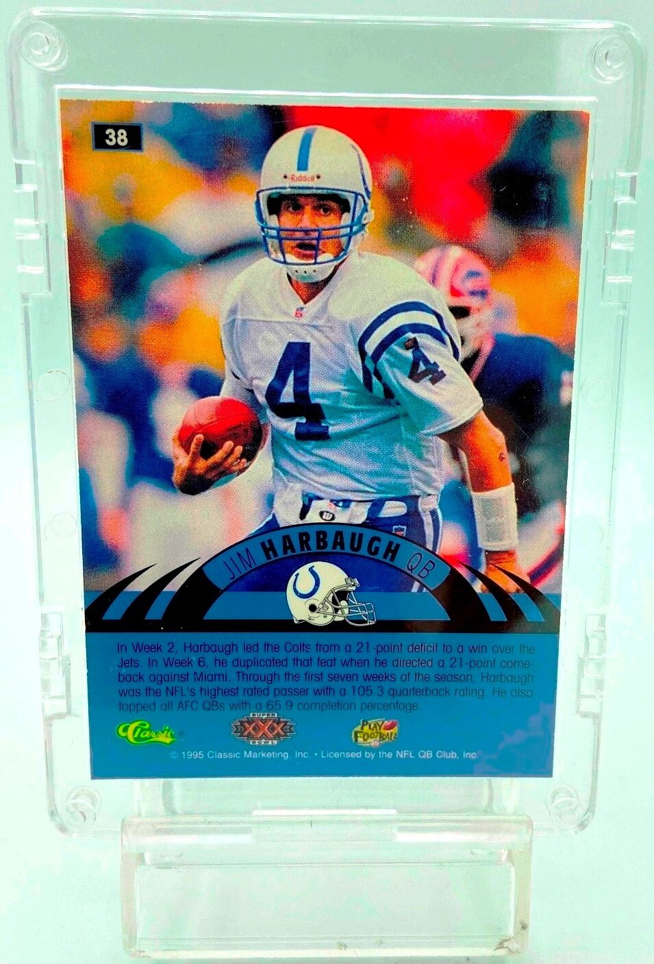 Vintage 1995 NFL Experience Jim Harbaugh Printers Proof Insert Card 38