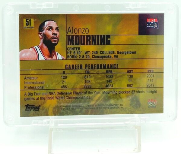 2000 Topps USA Gold Alonzo Mourning #51 (2)