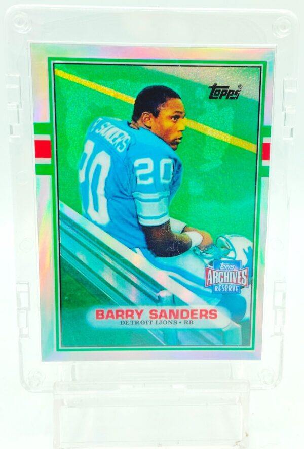 Vintage 2001 Topps Archives Reserve NFL Barry Sanders Rookie Card 83T ("1989Chrome Refractor