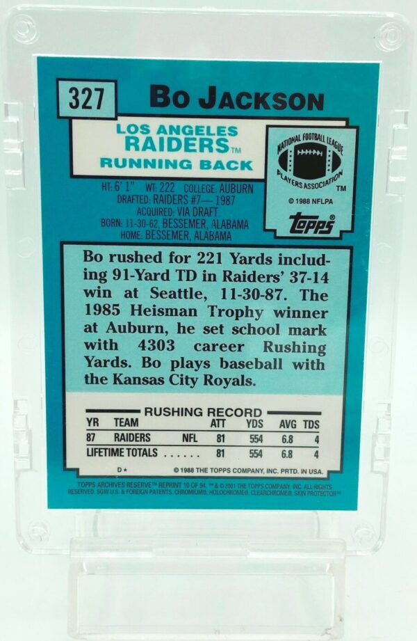 2001 Topps Bo Jackson #327 (2)