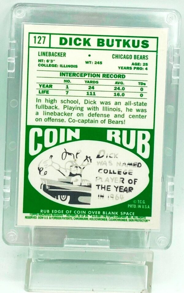 2001 Topps Dick Butkus #127 (2) 2001 Topps Dick Butkus #127 (2)