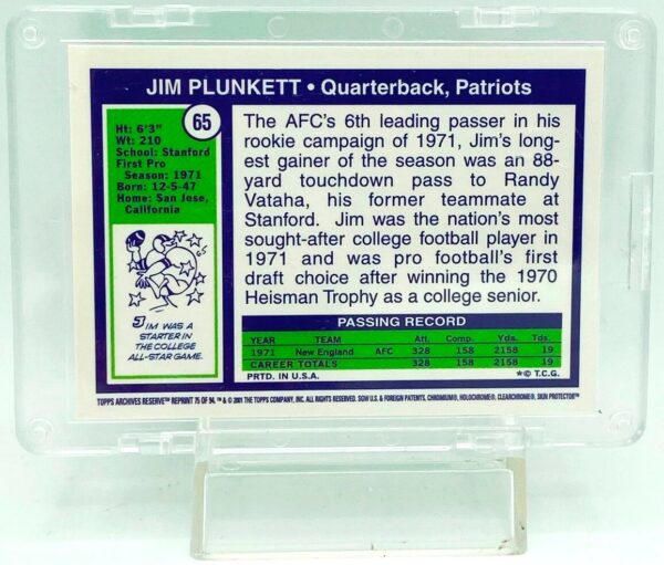 2001 Topps Jim Plunkett #65 (2)