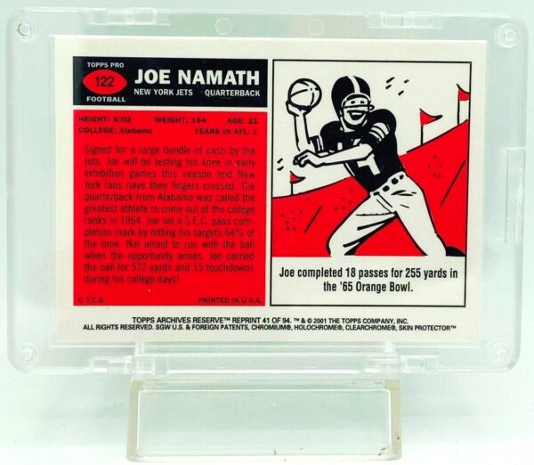 2001 Topps Joe Namath #122 (2)