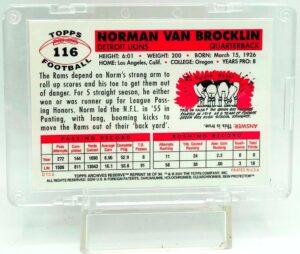 2001 Topps Norm Van Brocklin #116 (2)