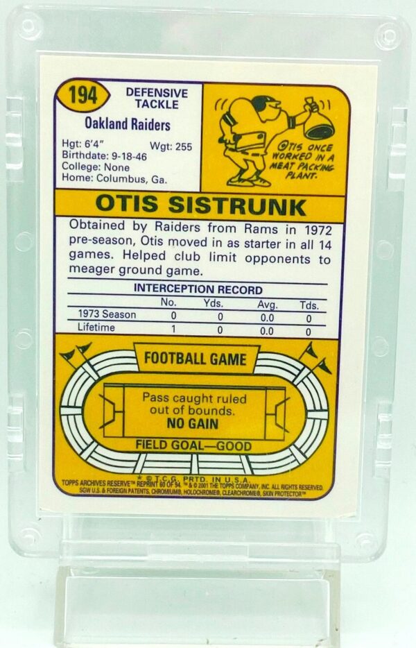 2001 Topps Otis Sistrunk #194 (2)