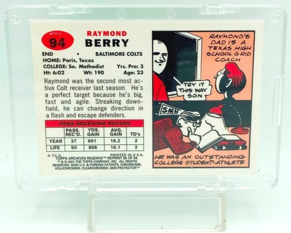 2001 Topps Raymond Berry #94 (2)