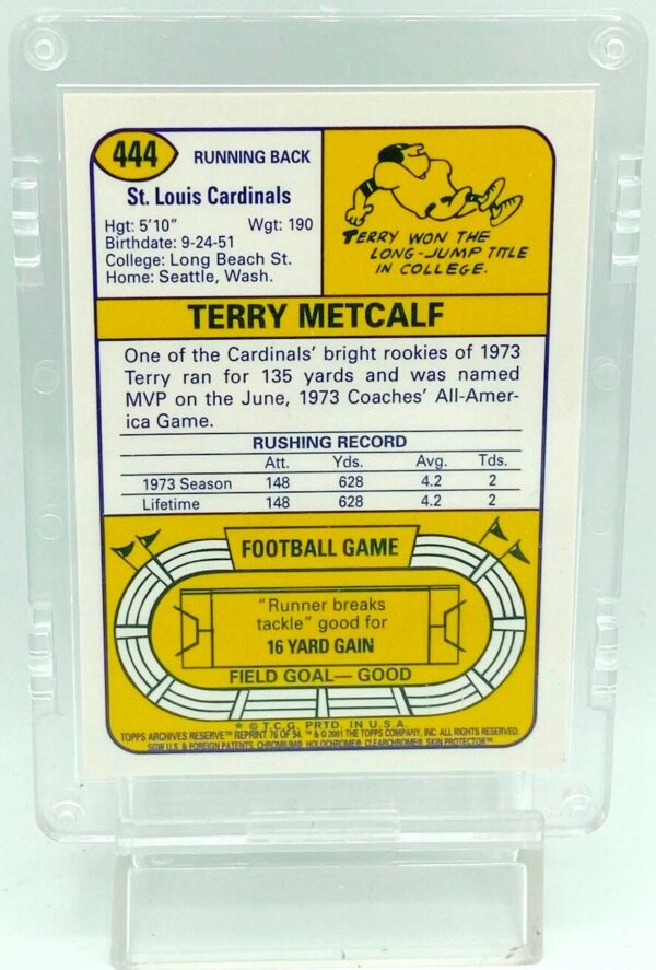 2001 Topps Terry Metcalf #444 (2)
