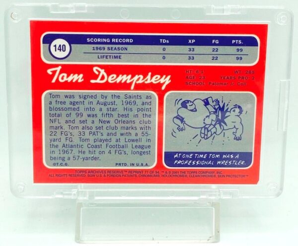 2001 Topps Tom Dempsey #140 (2)