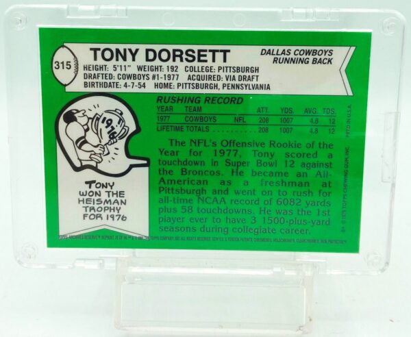 2001 Topps Tony Dorsett #315 (2)