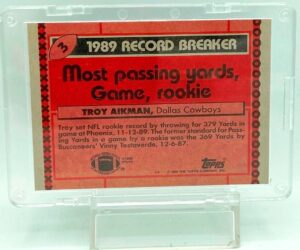 1990 Topps NFL Troy Aikman Card #3 (2)