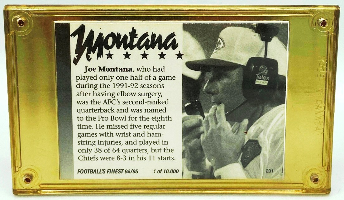 Vintage 199495 Football's Finest NFL Joe Montana Card 201 Team