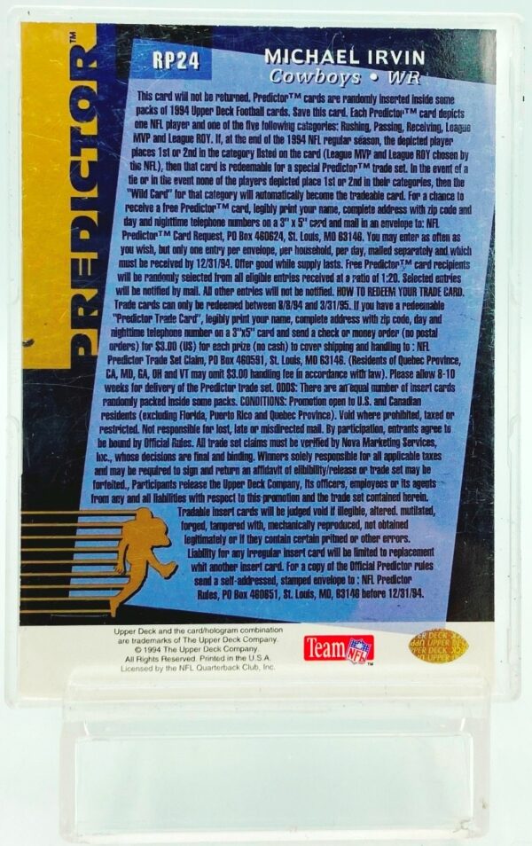 1994 UD Predictor Michael Irvin #RP24 (3)