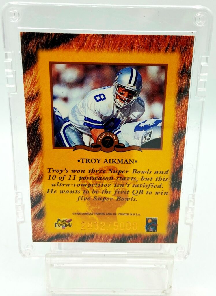 1996 Donruss Will To Win Series Troy Aikman #7 (