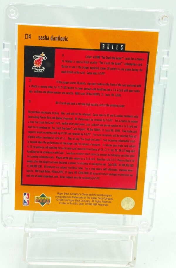 1996 UD Crash Game Sasha Danilovic #C14 (2)