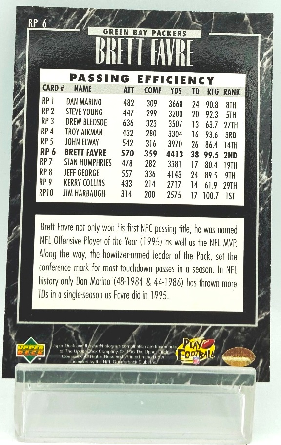 1996 UD Longshot 2nd-Pass Brett Favre (2)