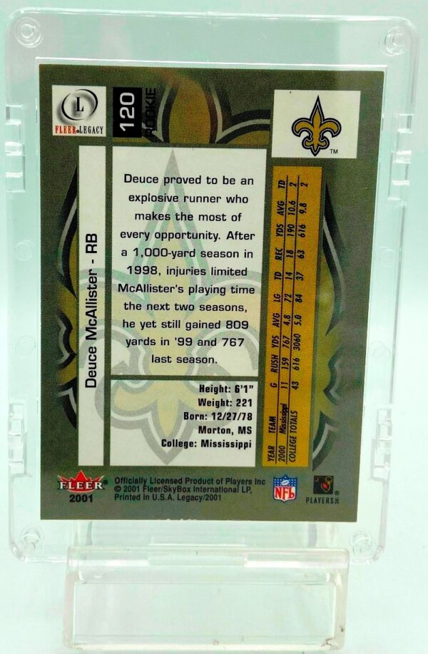 2001 Fleer Legacy Deuce McAllister #120 (2) 2001 Fleer Legacy Deuce McAllister #120 (2)