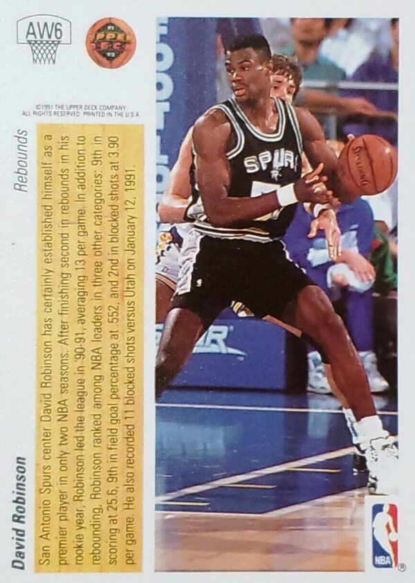 1991 UD Rebound Error-Back David Robinson AW6 (3)